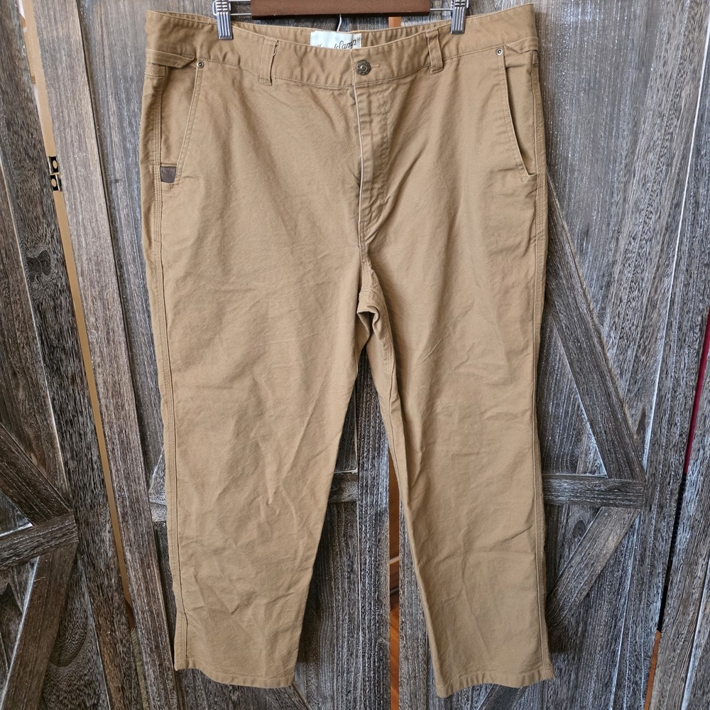 Duck Camp Pants Mens Size 42 R Brown Utility Hunting Cordura Fabric Straight Leg